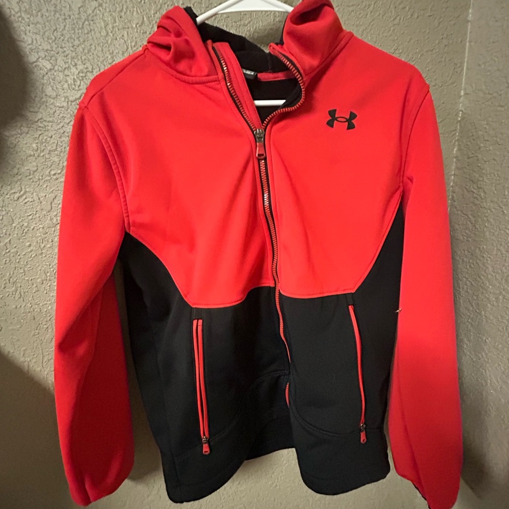 Under Armour Black and Red/orange Hoodie jacket